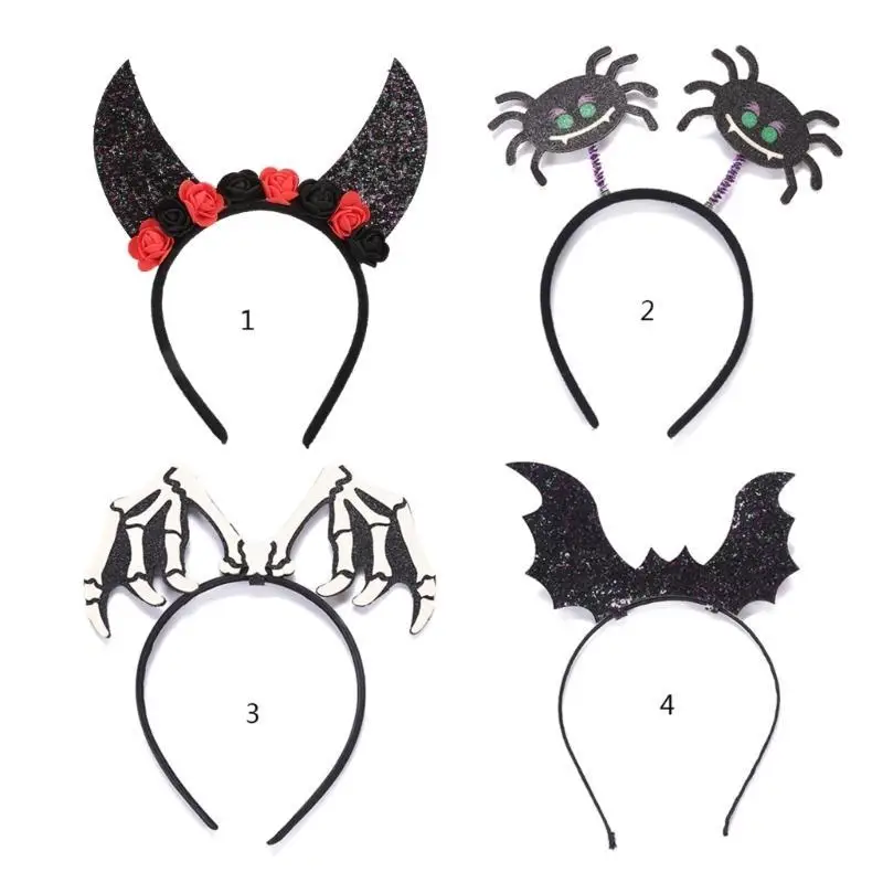 39BD Spinnenförmiges Stirnband, Halloween-Mädchen-Kostüm, Kopfbedeckung, Morgenwasch-Stirnband – Detail 9