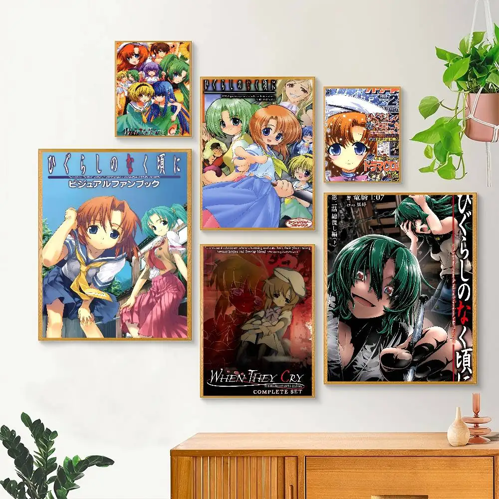 Higurashi When They Cry Wandkunst für Küchendekoration, Posterdrucke, Heimdekoration