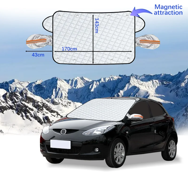 Magnetic Car Windshield Snow Cover Winter Ice-Frost Guard Sun Shade Protector For Mazda 2 2007-2012 Exterior Accessories