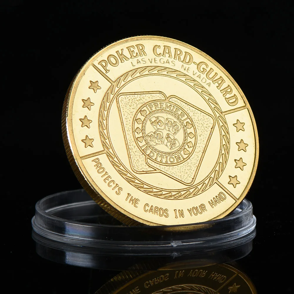 Good Luck Casino Chip Gold Plated Commemorative Coin Poker Token Challenge Coins Souvenir Gift for Collection Home Decor