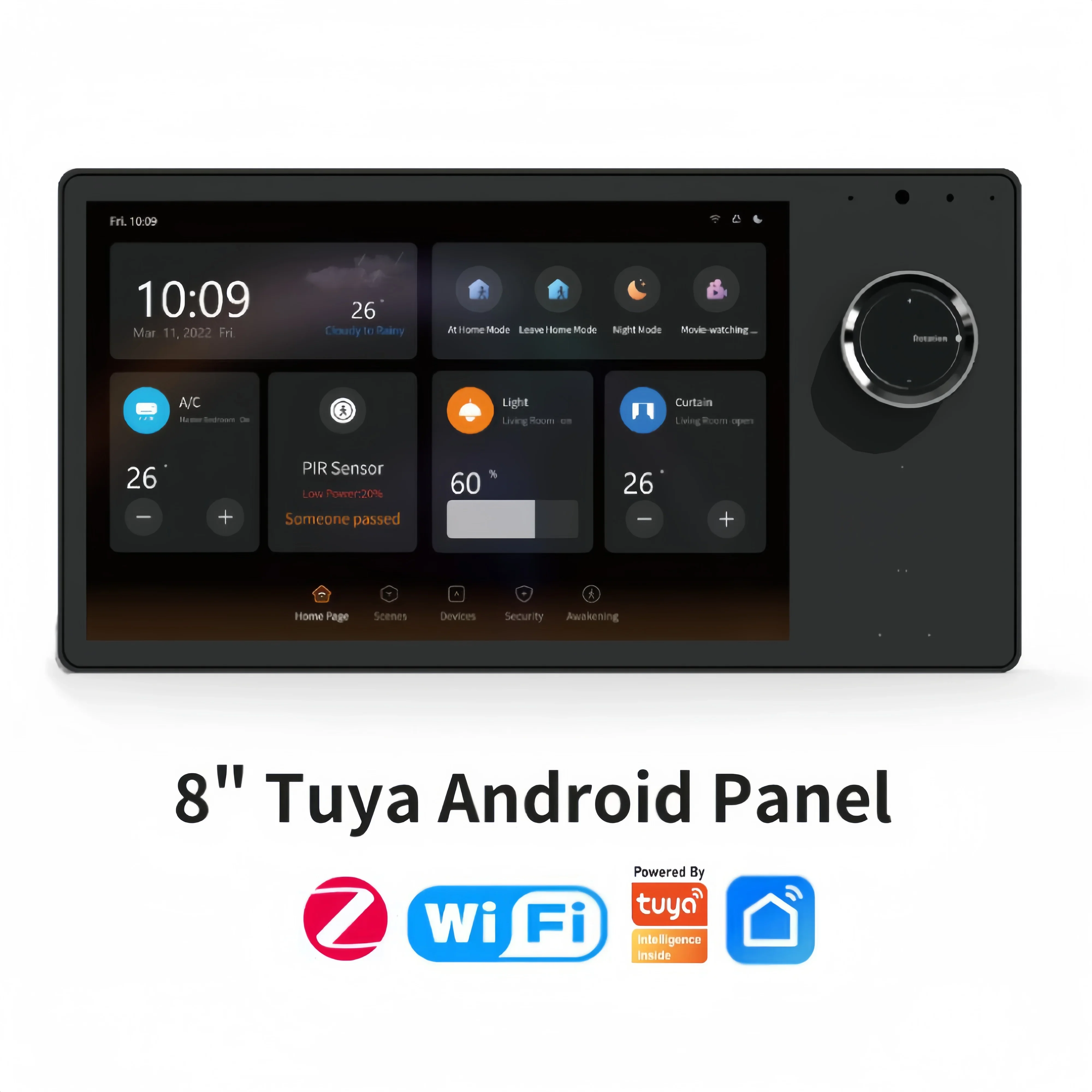 2024 Tuya Smart Home Automation 8-Inch Android Touch Panel Built-in Tuya Zigbee Gateway