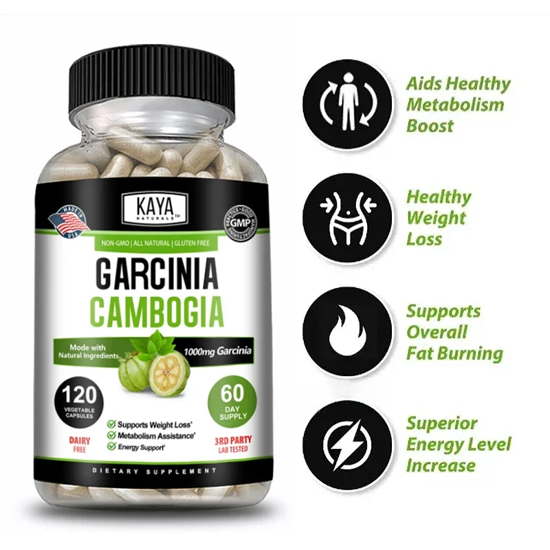 Garcinia Cambogia Extract Weight Loss Capsules for Unisex Support Weight Loss and Fat Burning, Cleansing, and Detoxification