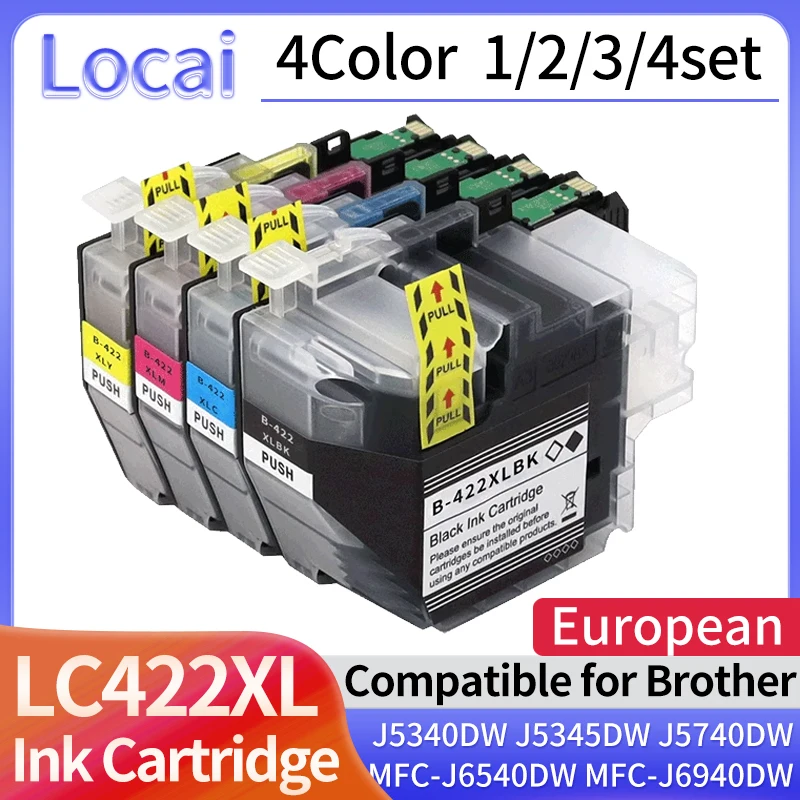 

4Color 1/2/3/4set LC422XL LC422 Compatible Ink Cartridge For Brother MFC-J5340DW MFC-J5345DW MFC-J5740DW J6540DW J6940DW printer