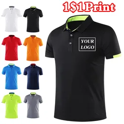 Summer Quick Dried Sports Polo Shirt Customized Design Company Brand Logo/Printed Embroidery Breathable Polo Collar Short Sleeve