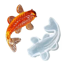 1Pcs 3D Koi Fish Carp Mold Cake Chocolet Baking   Decoration Mould Silicone Jelly Handmade