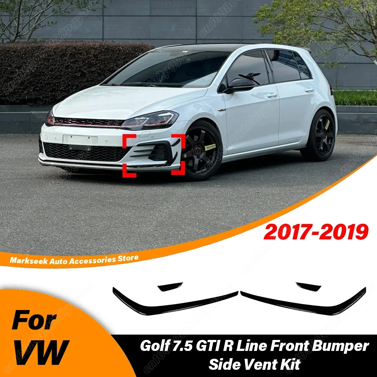 

Для Volkswagen Golf 7.5 GTI R Line 2017 2018 2019, автомобильный передний бампер, боковой спойлер, сплиттер, вентилятор, декоративный комплект кузова