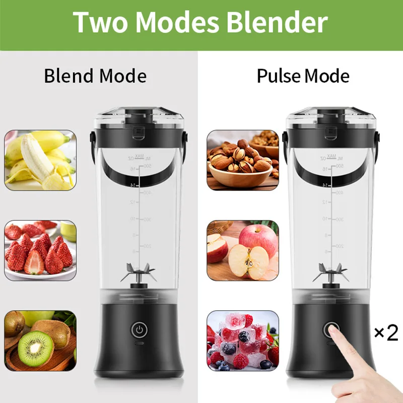 Portable USB charging juicer with strong motor capable of crushing ice