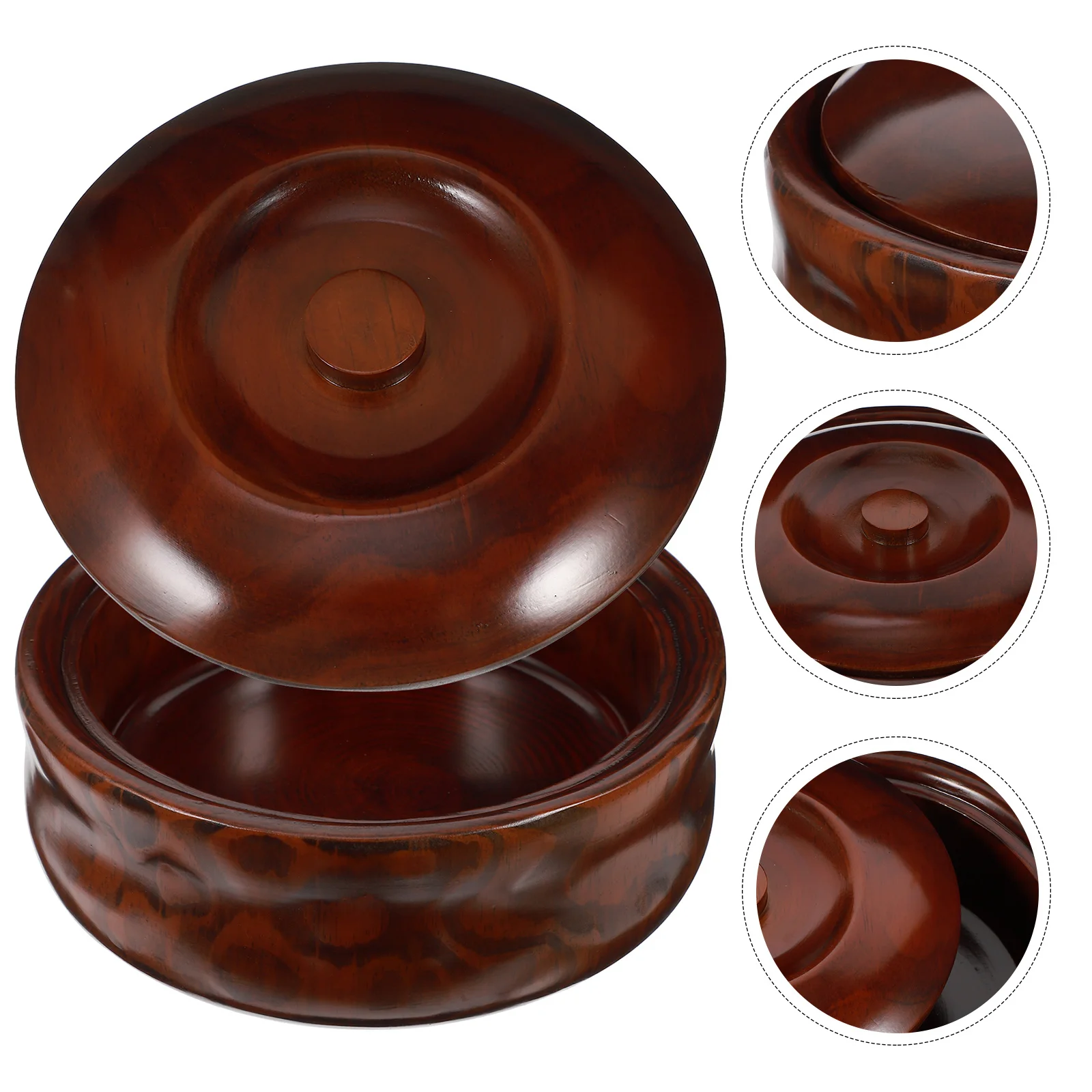 

Wooden Snacks Box 22-23X7.5Cm Coffee Retro Food Storage Bowl Cover Dustproof Lightweight Holder For Fruits Desserts Home