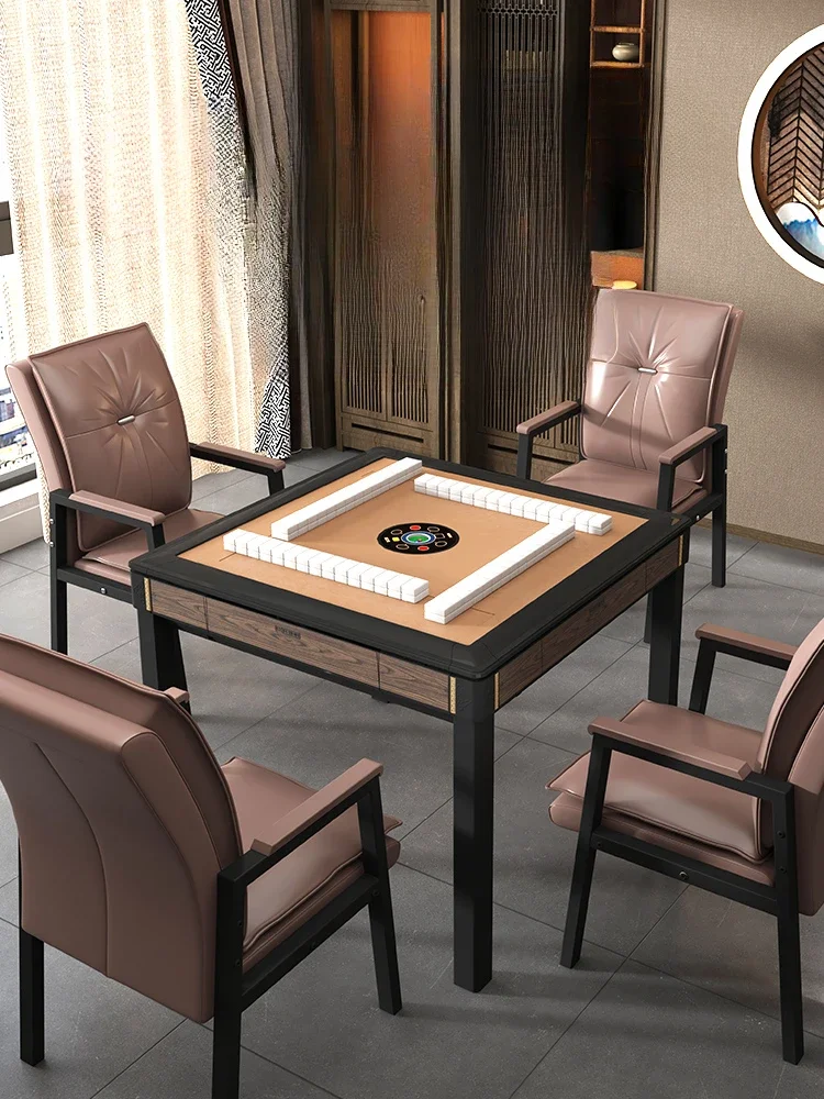 Modern Simple Tempered Glass Dining Table Storage Drawer Mahjong Table Automatic Shuffling Mesas De Comedor Home Furniture