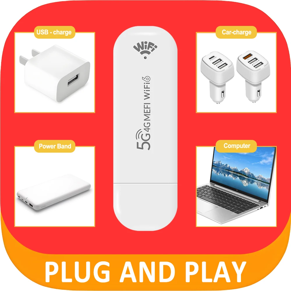 TIANJIE Wi-Fi 6 Router Global 4G LTE USB Modem With WiFi Hotspot Portable Router for Travel/Home 300Mbps Compact MIMO Network