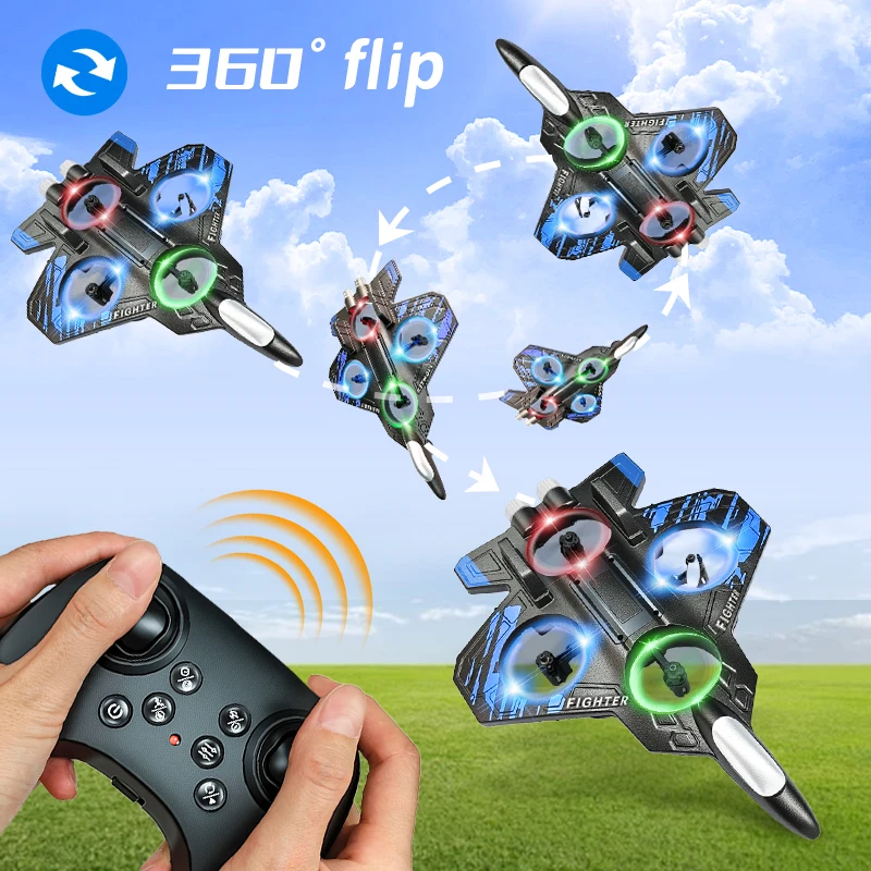 L101 2.4G RC Schiuma Aereo Aliante Volante Con Luci A LED EPP Stunt Schiuma di Controllo Remoto Aereo Da Caccia Giocattoli Per Il Regalo Del Capretto