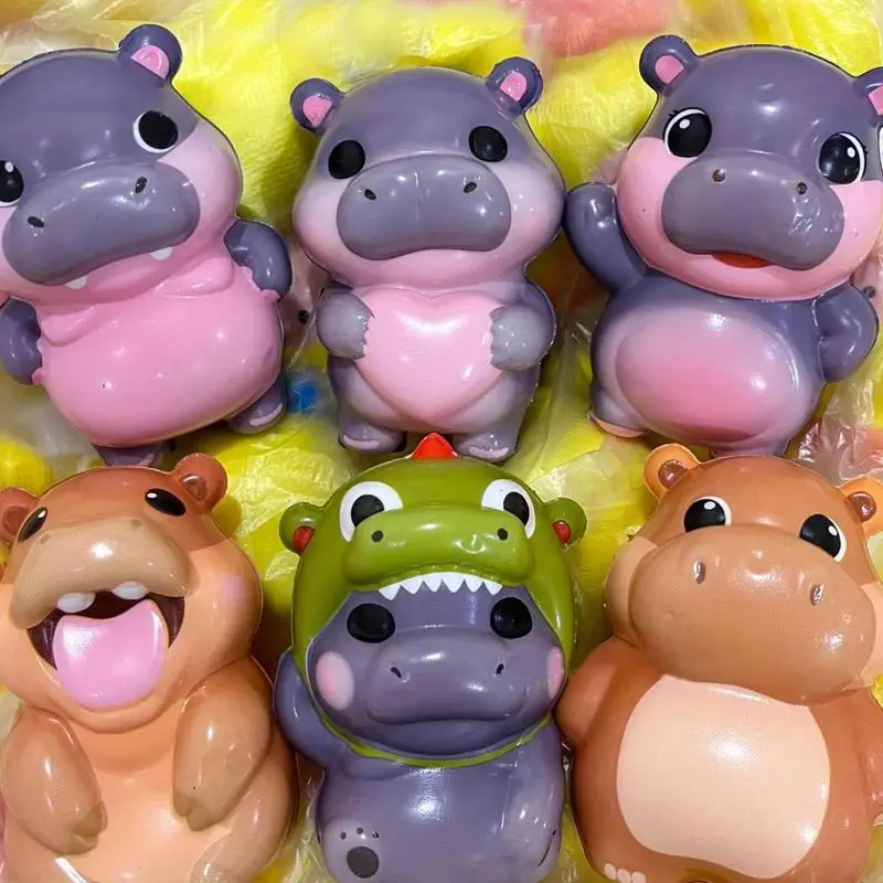 Slow Rebound Hippo Anti-stress Toy Cute Creative Small Animal Fidget Toy Hippo Doll Squeeze Anti-Stress For Adults Boys Girls