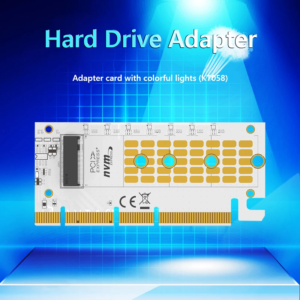 M2 NVME Hard Disk Converter M.2 To PCIE X16 Adapter Card PCI Express 3.0 Riser Card PCIE X16 Support M.2 NVME SSD 2230/42/60/80