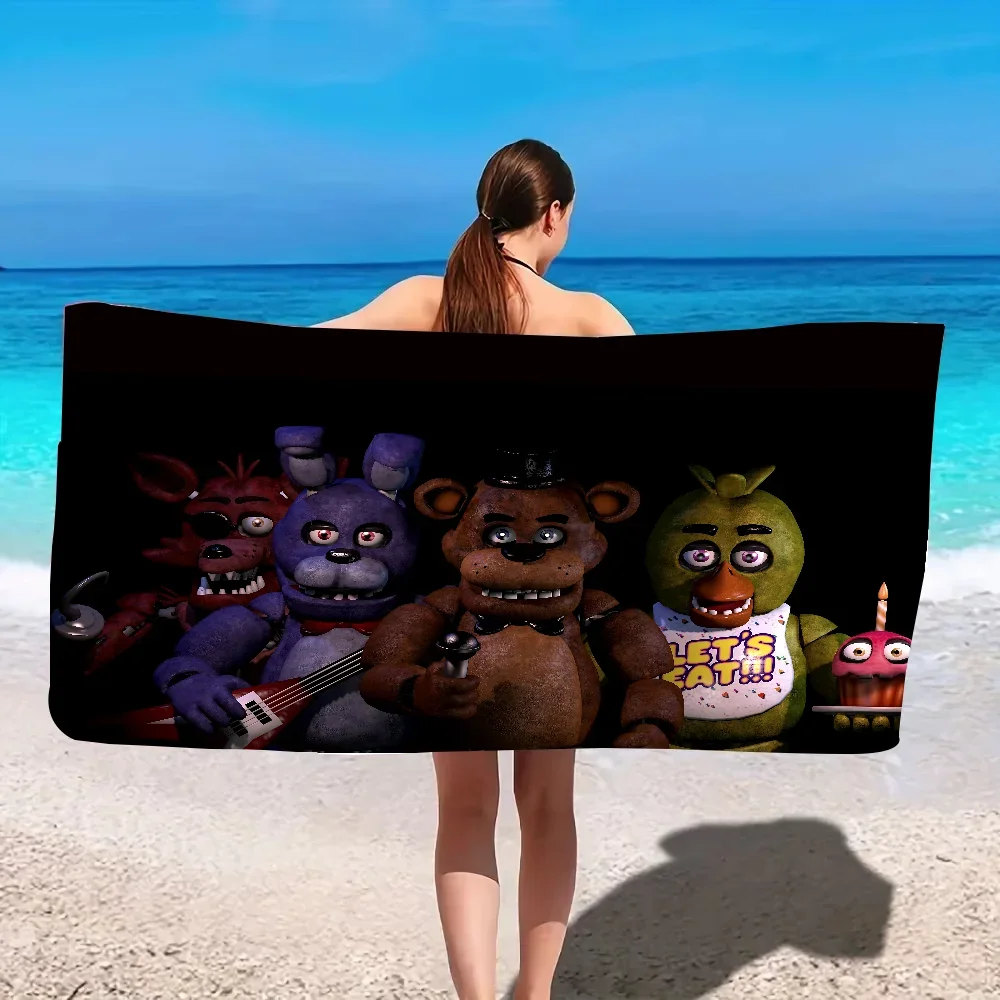 F-Fnaf Five-nights-s At F-Freddys Quick Drying Pure Cotton Polyester Thick Bath Towel, Sports Travel, Swimming And Surfing Towel