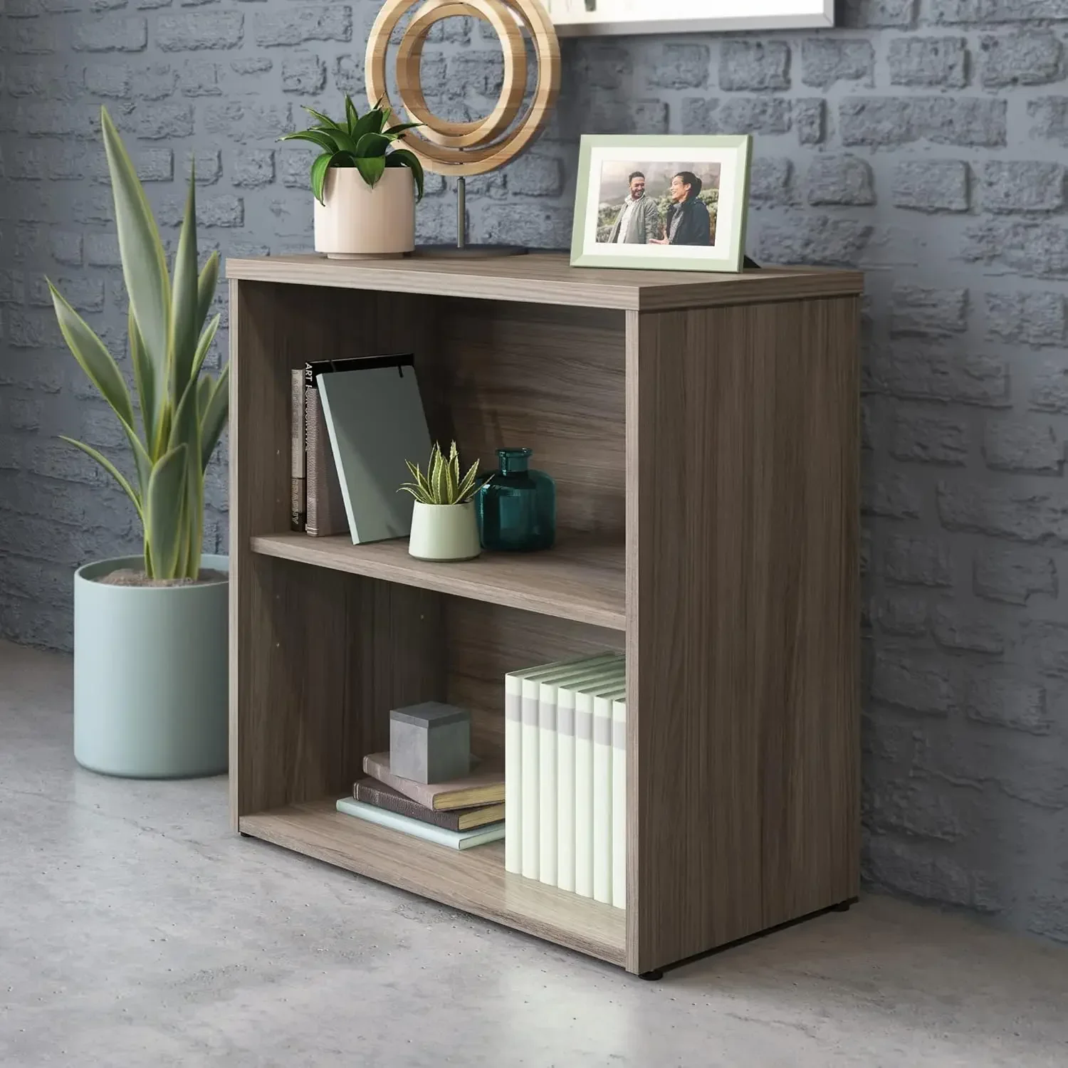 

OfficeWorks by Sauder Affirm 2 Shelf Bookcase, Hudson Elm Finish