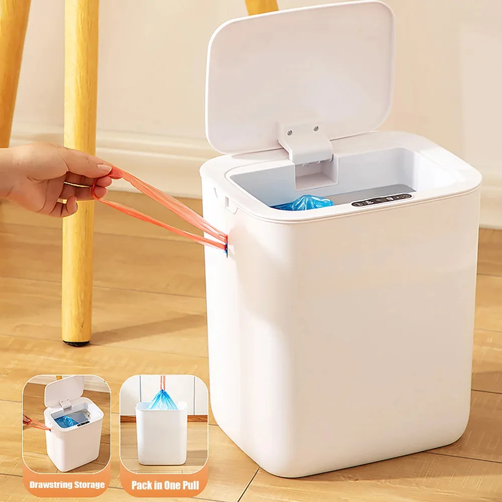 Bathroom Automatic Trash Can,Touchless Motion Sensor Can with Lid Smart Electric Narrow for Living Room Bedroom Office Kitchen