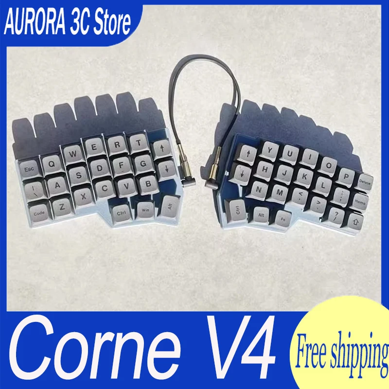 Corne V4 Split Keyboard RP2040 RGB Hot Swap Support QMK/VIAL Split Keyboard Kit with 3.5mm Audio Line Customized PC Gamer Gifts