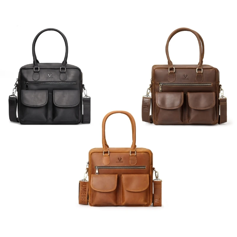 Bolsa mensageiro para homens Bolsa crossbody funcional elegante com vários bolsos