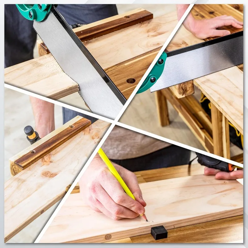 Olympia Tools 48-Inch Acacia Hardwood Workbench with Drawer - 330lbs Weight Capacity Heavy Duty Portable Wood Work Bench