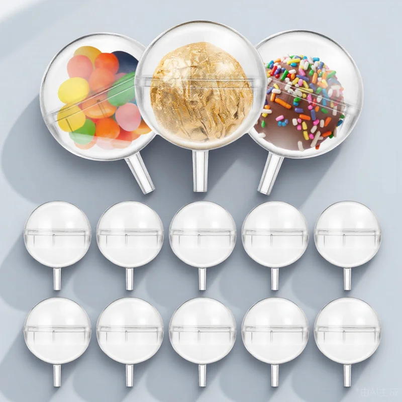 100Pcs Acrylic Chocolate Flower Holder with Lid Clear Candy Cup for Bouquet DIY Truffle Packaging Valentine's Day Gift