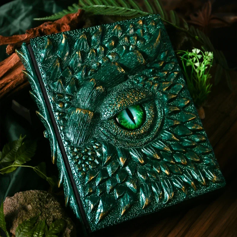 A4 Retro Embossed Green Dragon Loose-leaf Notebook Diary Detachable Personalized Loose-leaf Notebook Business Office Notepad