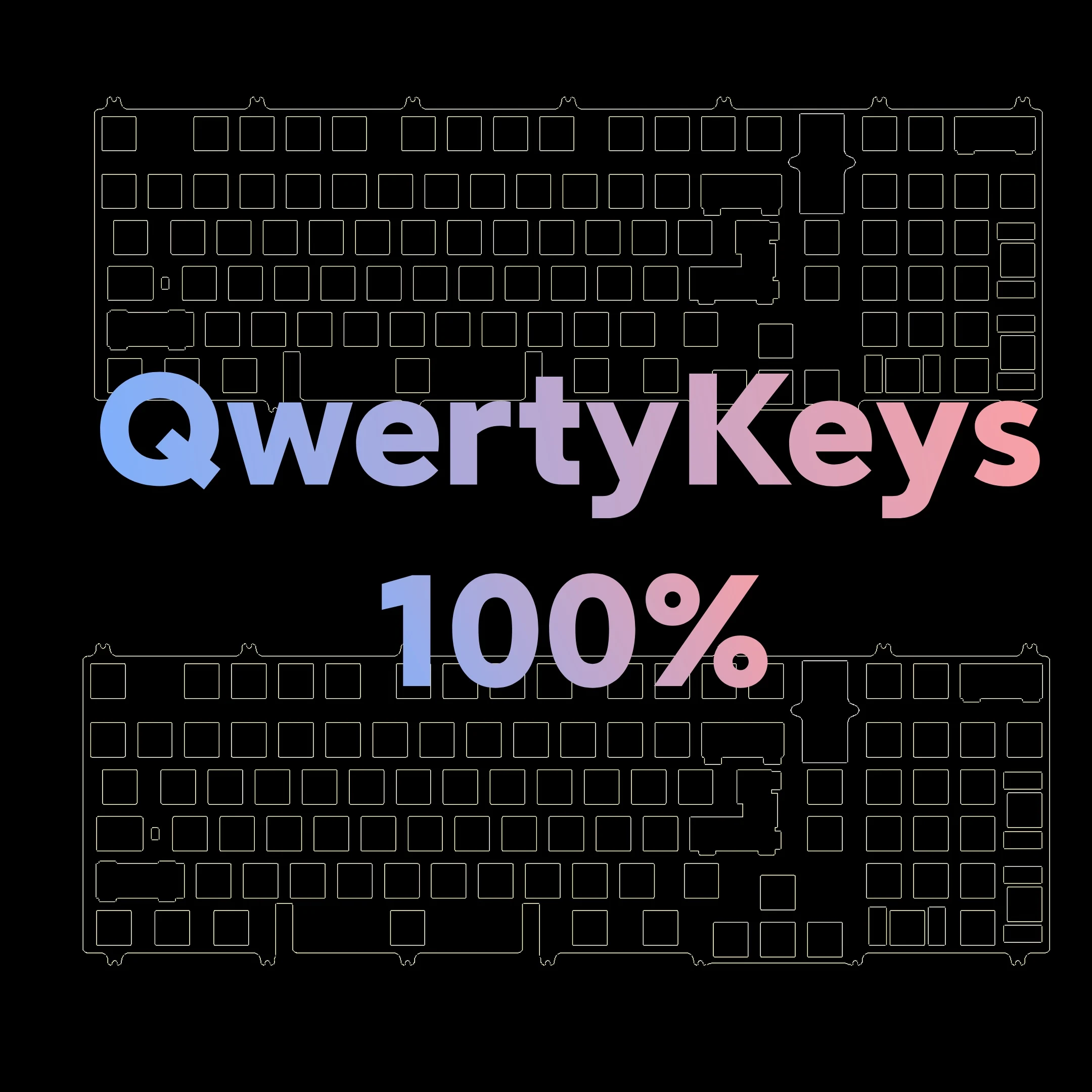 QwertyKeys-لوحة مفاتيح نحاسية من الألومنيوم ، نوع مثبت على الكلور ، كمبيوتر PC POM FR4 ، واع QK100