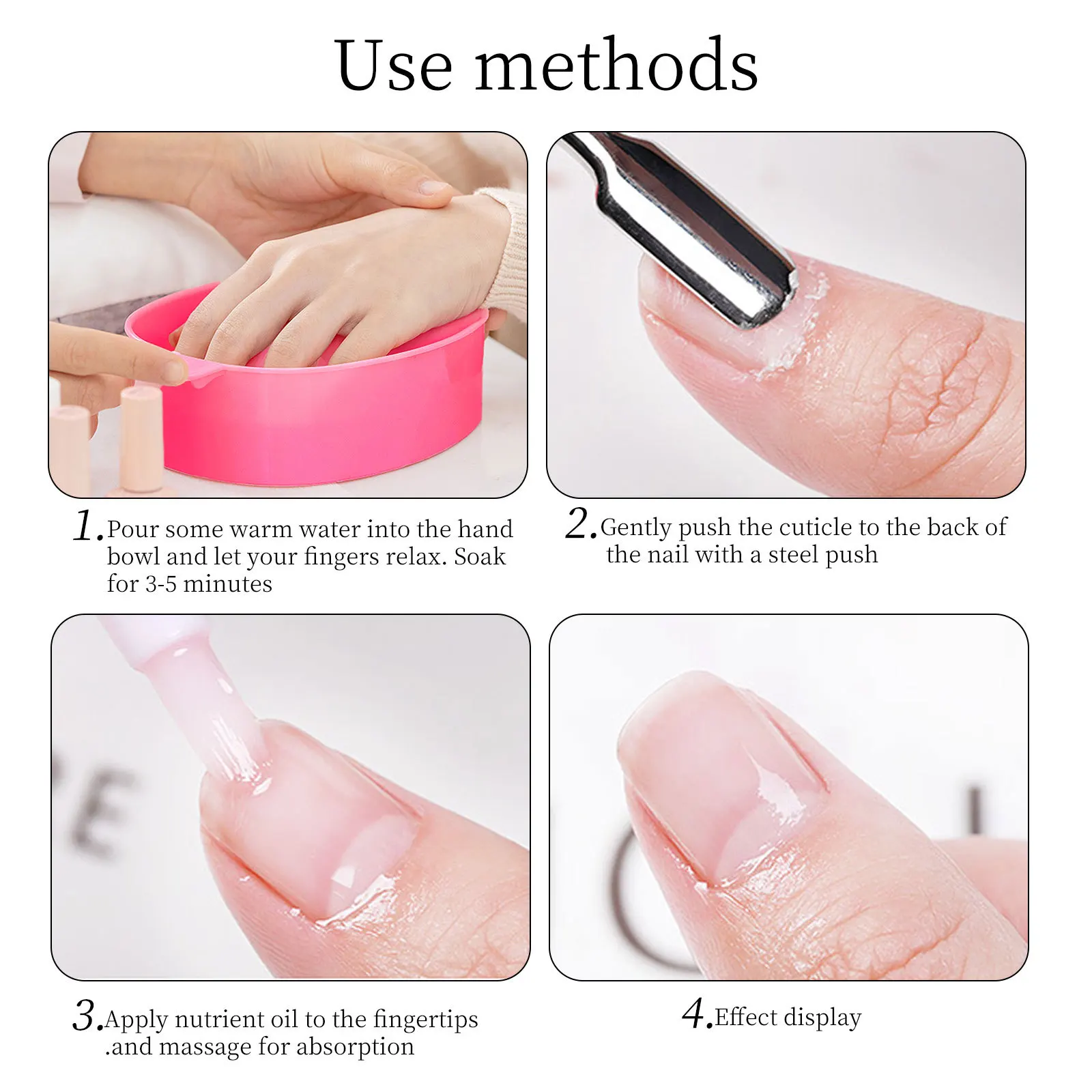 Nail Soak Hand Bowl com removedor, Dead Skin Care Tools, limpar as unhas, amolecer