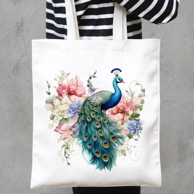 

Fashion Canvas Bag Commuting Women Shoulder Art Lovely Flowers Students Work Small Fresh Temperament Lovely Canvas Bag