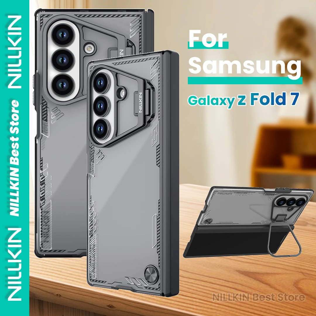 

Nillkin For Samsung Galaxy Z Fold 7 Phone Case Hinge Protection Lens Frame Bracket Pc Iceblade Prop Transparent Black Hard Cover