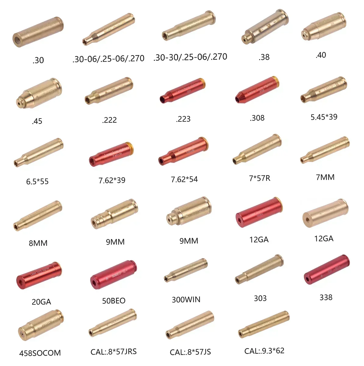 Tactical 20GA 12GA Red Laser Bore Sighter 5.45x39 7.62x54 7.62x39 Remington 870 Airsoft AK47 47 Glock 9mm Collimator Boresighter