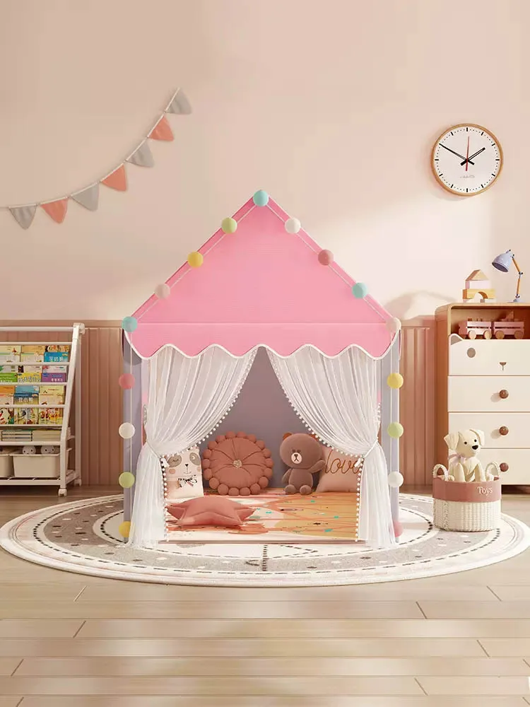 Grande tente de jouet pliante Wigwam pour enfants, tipi, maison de jeu pour bébé, château de princesse pour filles, décoration de chambre, cadeau pour bébé, 1.35m