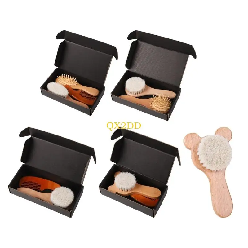 

QX2D Fun Infant Bath Brush & Comb Set Gentle for Baby Hair Care During Wash Time