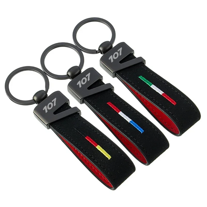 Suede Key Rings Holder Car Keychains Keyrings Pendant for Peugeot 107 Logo 406 405 205 3008 206 5008 308 208 408 508 407 307