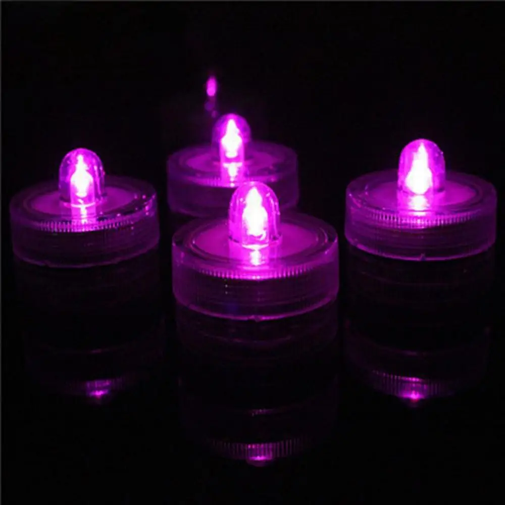 Mini lâmpada de vela para tanque de peixes, decorativa, à prova d'água, subaquática, led, multicolorida, plástico, submersível, mini luzes led