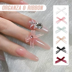 10pcs/set Ballet Style Mini Bow 3D Cute Nail Art Decorations Matte Butterfly Nails Charms Designs DIY Nail Accessories