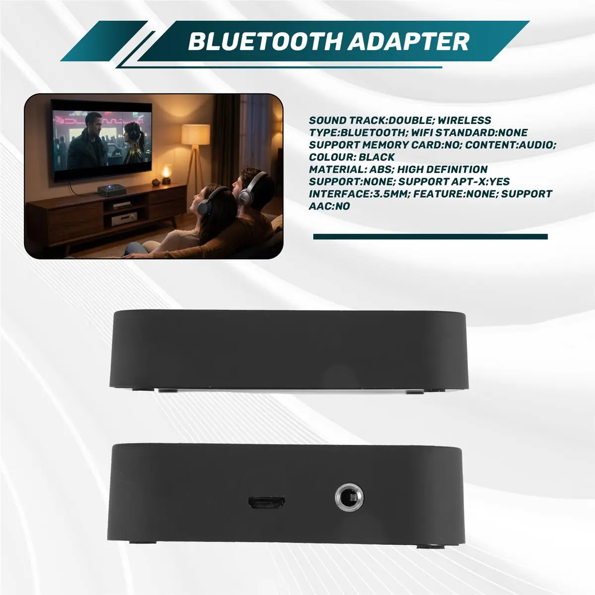 107-bluetooth-40-ステレオオーディオトランスミッター-スプリッター-アダプター。モバイルフォンやイヤホンで音楽を共有するための機能付き。