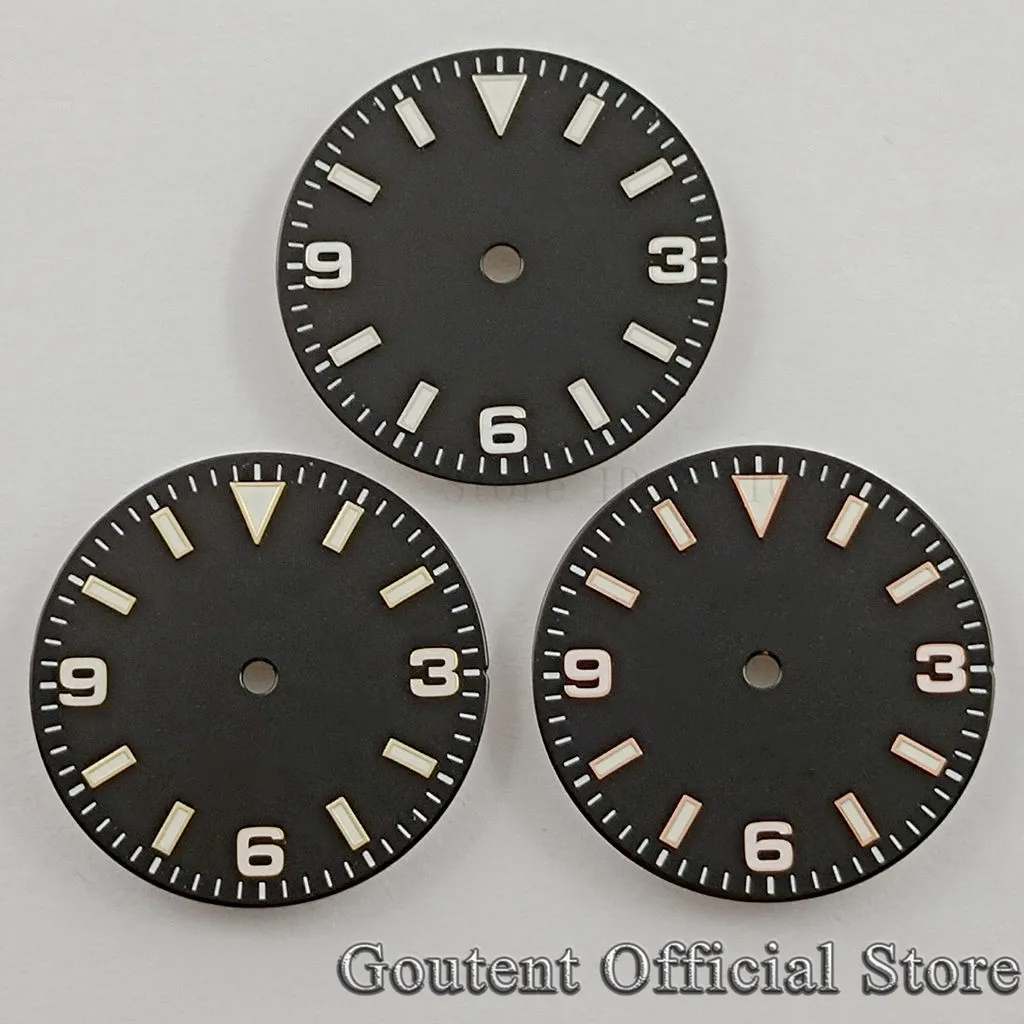 Goutent New 29mm Sterile Watch Dial Green Luminous Fit NH35 NH36 ETA 2836 2824 PT5000 Miyota 8205/8215/821A DG2813/3804 Movement