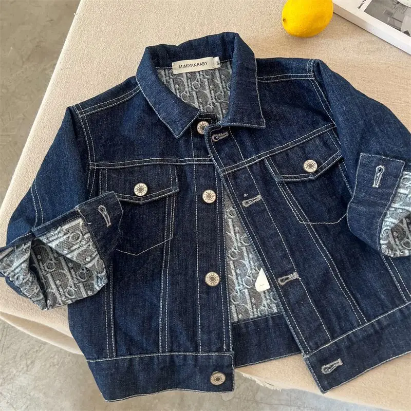 Children's Clothing Boys' Denim Jacket 2025 Spring and Autumn New Style Children's Denim Jacket Trend 110-170CM