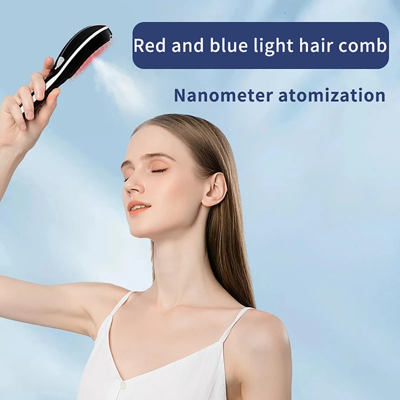 Red Light Hair Brush, Multi-Functional Comb - 3D Massager For Head, Ultrasonic Vibration Atomization, Electric Hair Comb