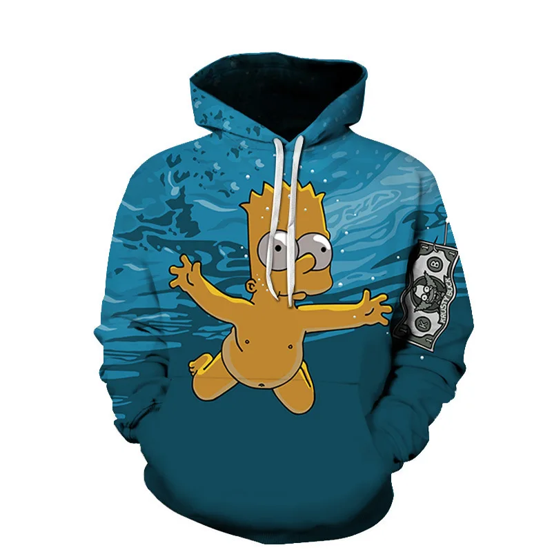 Disney The Simpsons family Hoodies Cars Men's Hoodies 3D Printing 2025 Pullovers Disney Men's Hoodies Oversized Men's Clothing