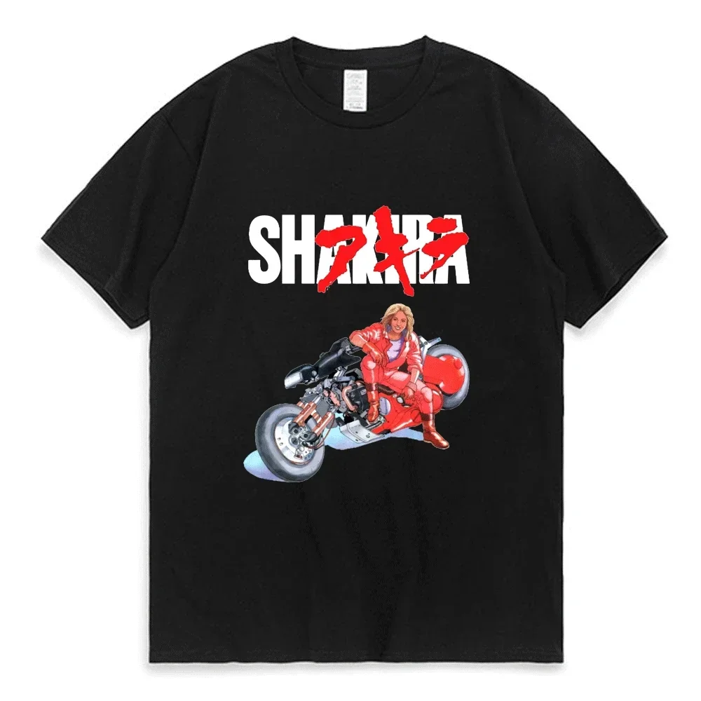 Shakira T Shirt Akira Shotaro Kaneda Motorcycle Japan Anime T-shirts Tokoyo Funny Oversized Streetwear Tee Shirt Men Women Tops view 2