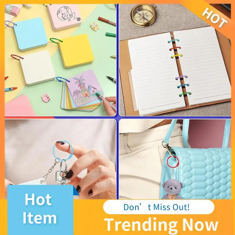 ABNL Colorful Loose Leaf Binder Rings Metal Book Rings Paper Rings For Index Cards Notebook Keychain Key Ring For Office Use
