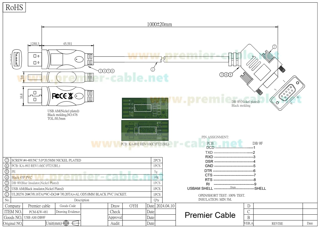 Ellenbogen abgewinkeltes 45-Grad-USB 2.0 auf DB9 RS232 COM-Port-Kabel mit FTDI-Chip, USB-A-Stecker auf D-Sub-9-Pin-Buchse für Windows, MacOS – Detail 6