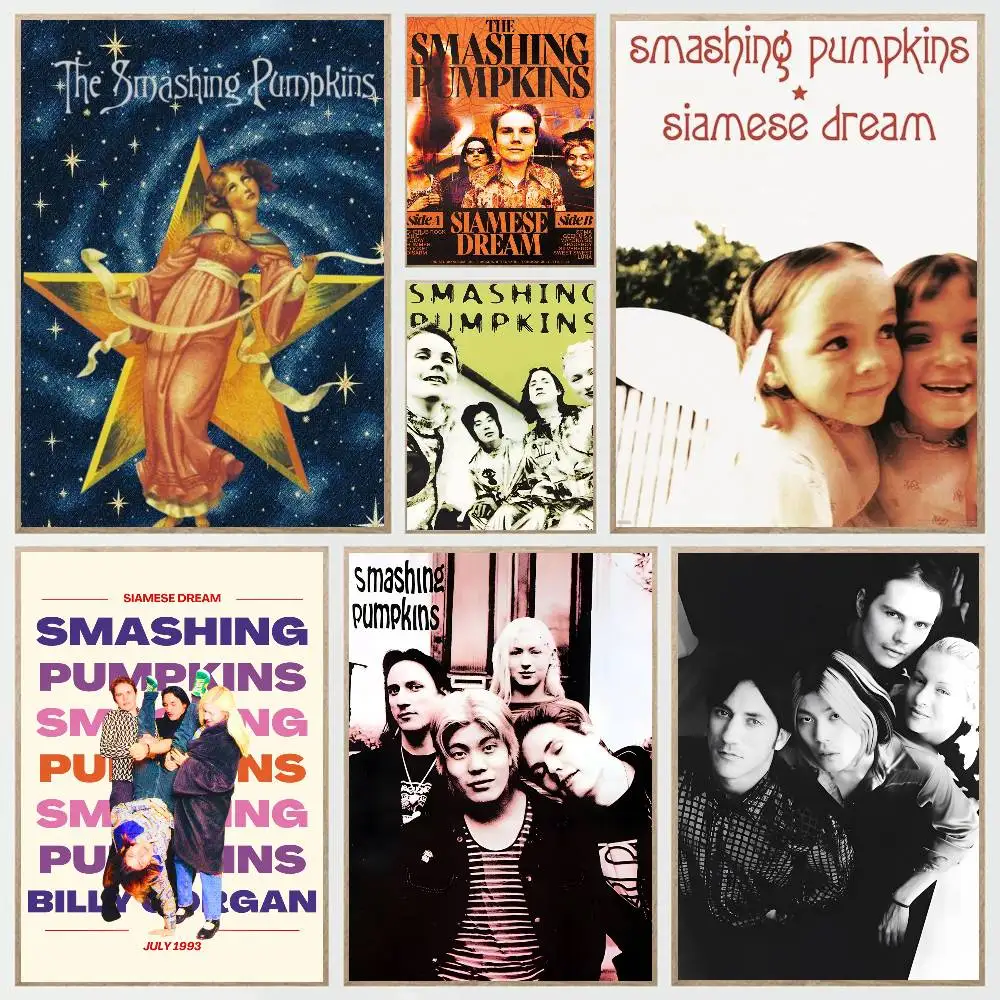 1 Stück Band The S-Smashing Pumpkins Poster-Aufkleber, Druck, wasserfest, Wandkunst für Wohnzimmer, Schlafzimmer, Heimdekoration