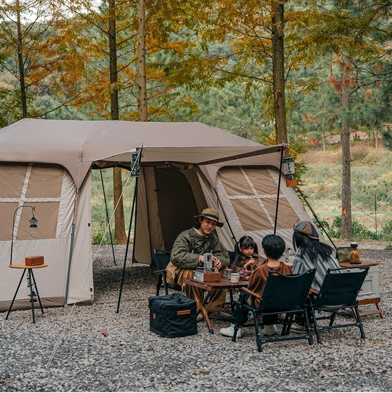Naturehike-自動テント17,大きな容量のテント,ダブルホール,防水,屋外
