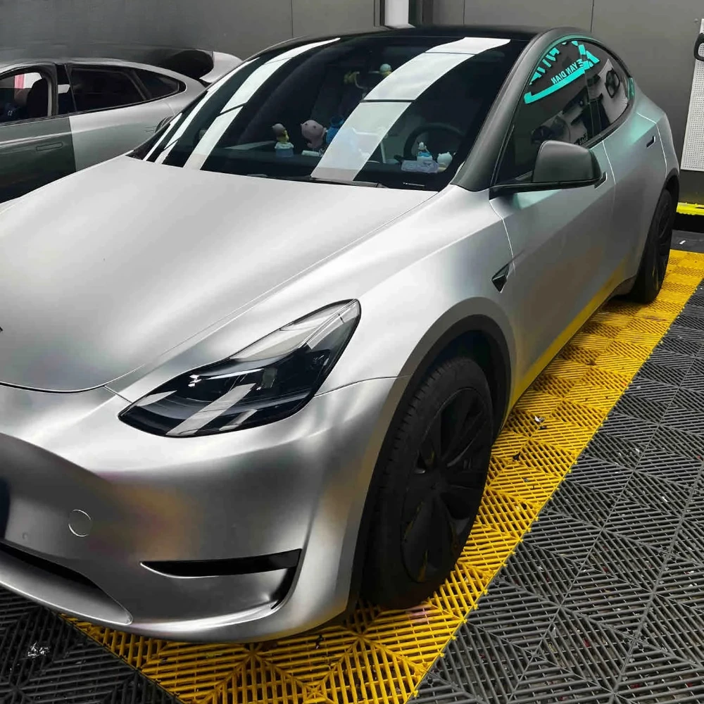 

Pre-cut PPF For Tesla Model Y 2020-2024 Alexandria Silver DIY Color Change Film PET Paint Protection Film Anti-Scratch Resistant