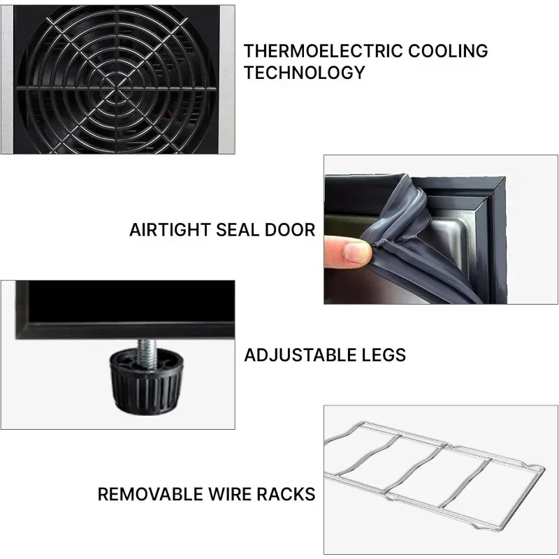 مبرد نبيذ من السلسلة الحضرية ، ثلاجة نبيذ كهروحرارية ، 12 زجاجة ، ثلاجة نبيذ قائمة بذاتها 1 قدم مكعب للمنزل والبار