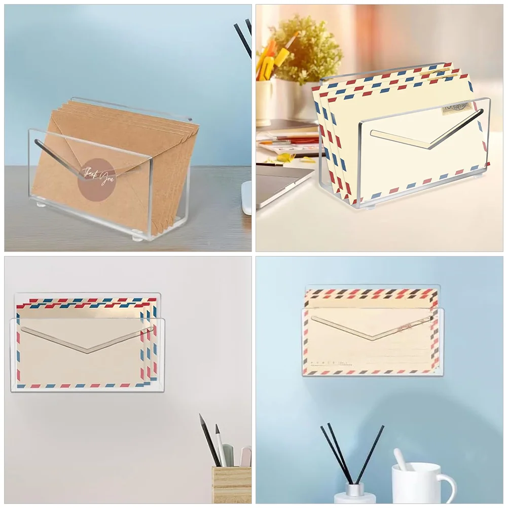 Desktop Folder Postcard Display Mail Organizer Countertop Acrylic Holder Sorter