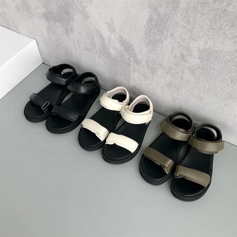 

Sandal For Women Summer 2023 New Slipper Versitile Fashion Retro Versatile Basic Flat Shoes Magic Strap Design Casual Sandals