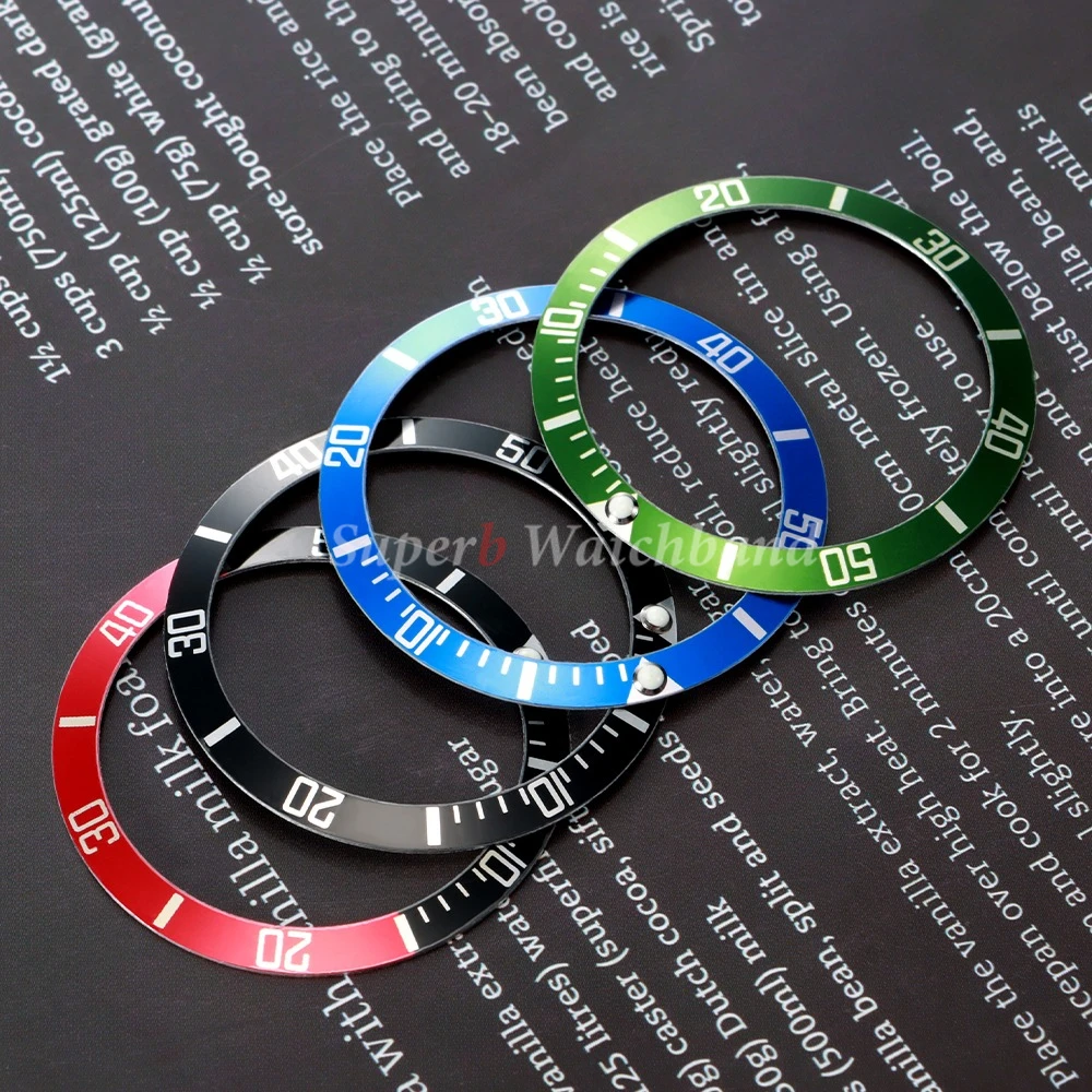 37 مللي متر سبائك السيراميك ساعة الحافة إدراج حلقة ل رولكس الغواصة المياه شبح GMT الغوص ساعة حافظة الرجال ساعة جزء الملحقات